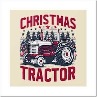 Festive Farming Joy Christmas Tractor Edition Posters and Art